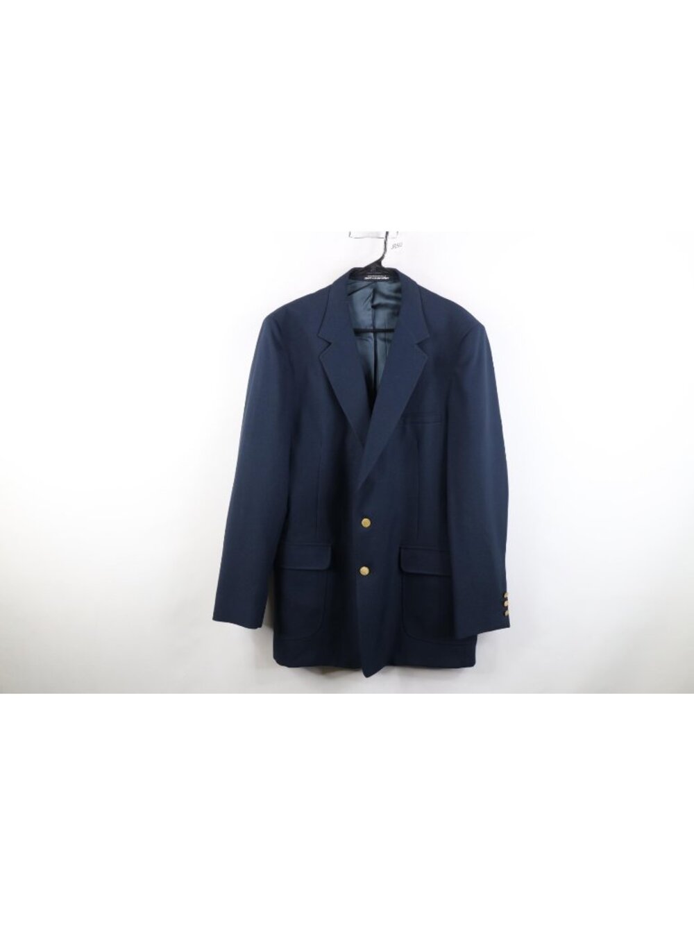 Vintage 70s Streetwear Mens 46 Extra Long Knit Suit Coat Blazer Jacket Blue USA